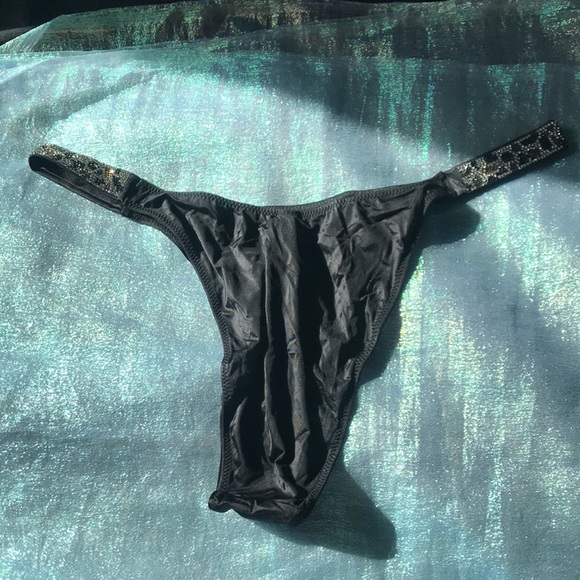 3/$50 Victoria’s Secret Bombshell Shine Leopard Strap Rhinestone Brazilian Panty - Picture 3 of 10